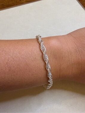Milor Italy 925 Sterling Silver Woven Rope Bracelet 7” – 8.79g